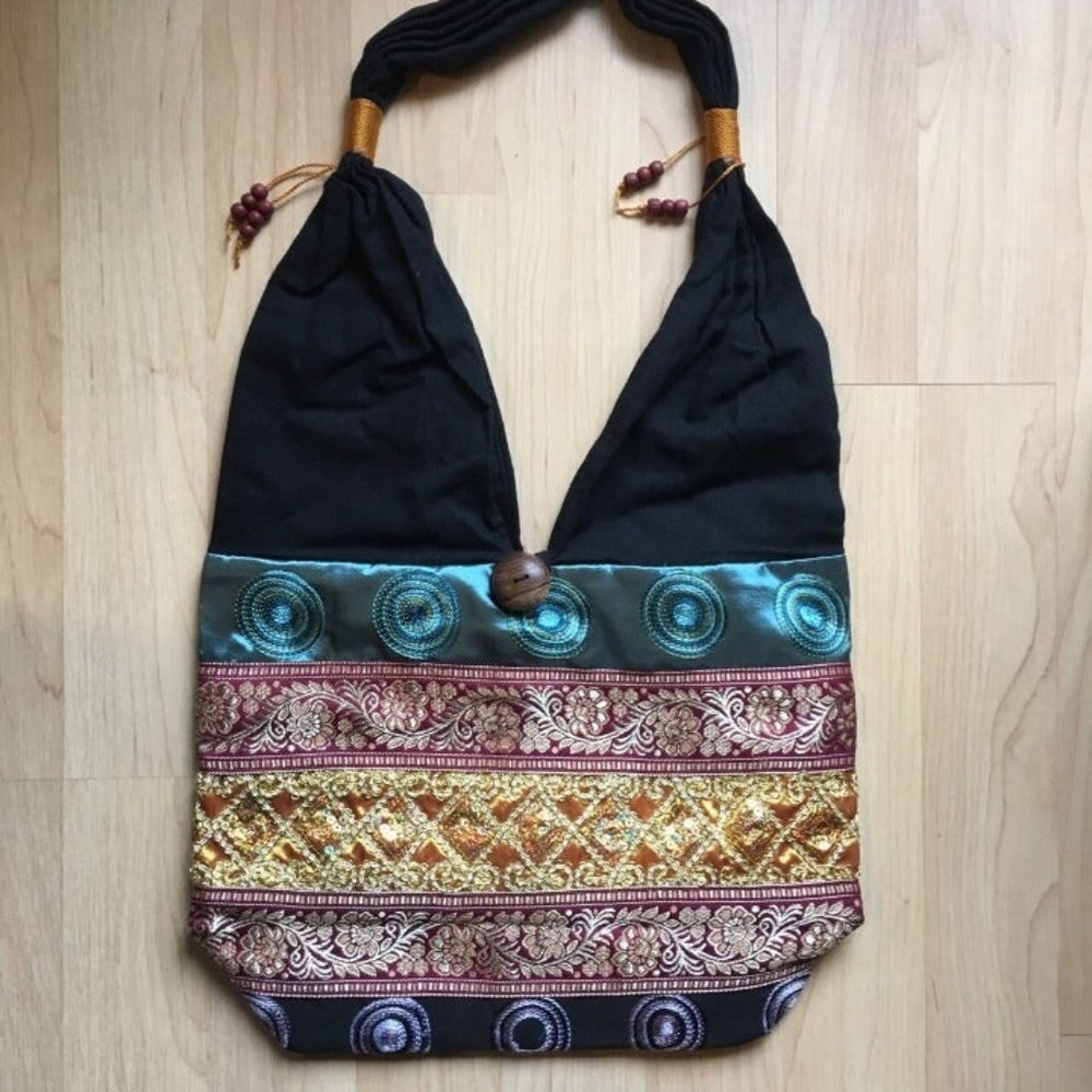 Gorgeous Silk Teal Thai Shoulder Bag